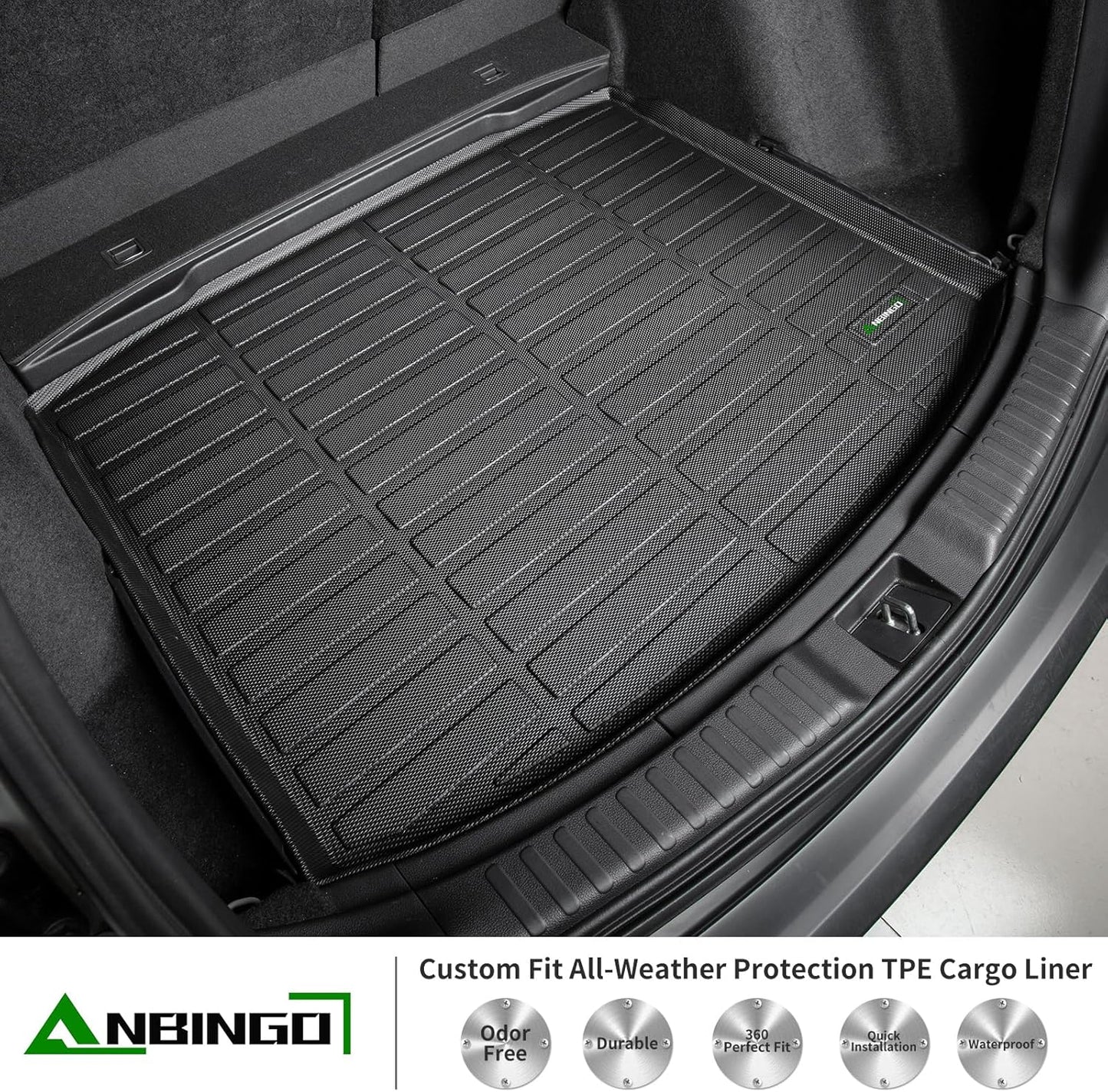 ANBINGO®Floor Mats Fit for Nissan Ariya 2023-2025 & Cargo Liner All Weather Car Mat Rug for 2023 Ariya TPE Rug Mat for 2024 Nissan Ariya Rubber Trunk Carpet for 2025 Ariya Accessories