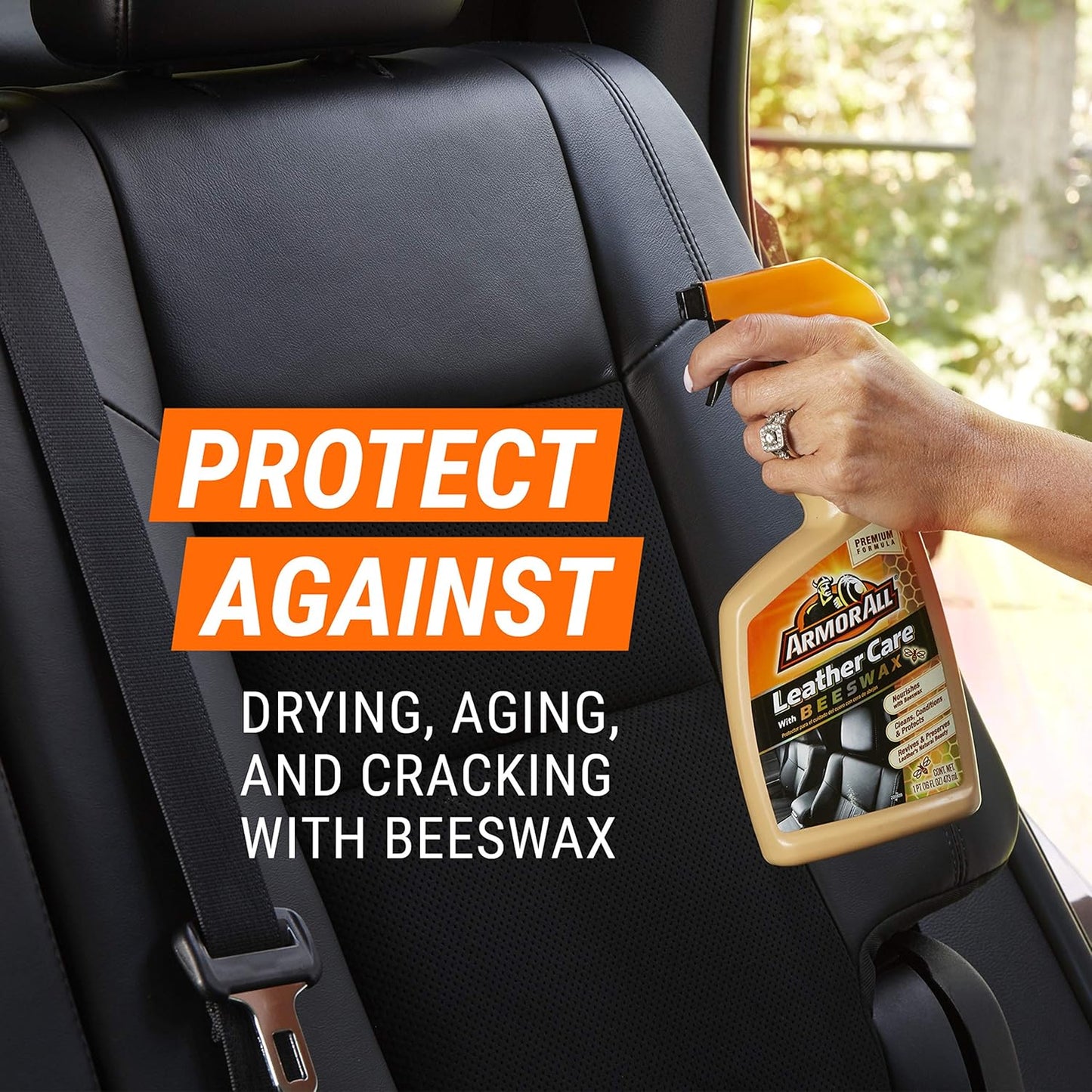 Armor All Car Leather Care Spray Bottle, Cleaner for Cars, Truck, Motorcycle, Beeswax, 4 Oz, Pack of 6, 18934-6PK