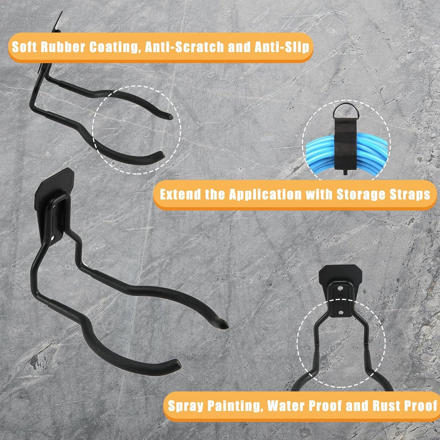 Power Tool Hanger, Weedeater Rack, Garage Wall Hooks, String Trimmer Hanger, Utility Hooks for Garage Tool Organizers and Storage (2 Pack), WEH01