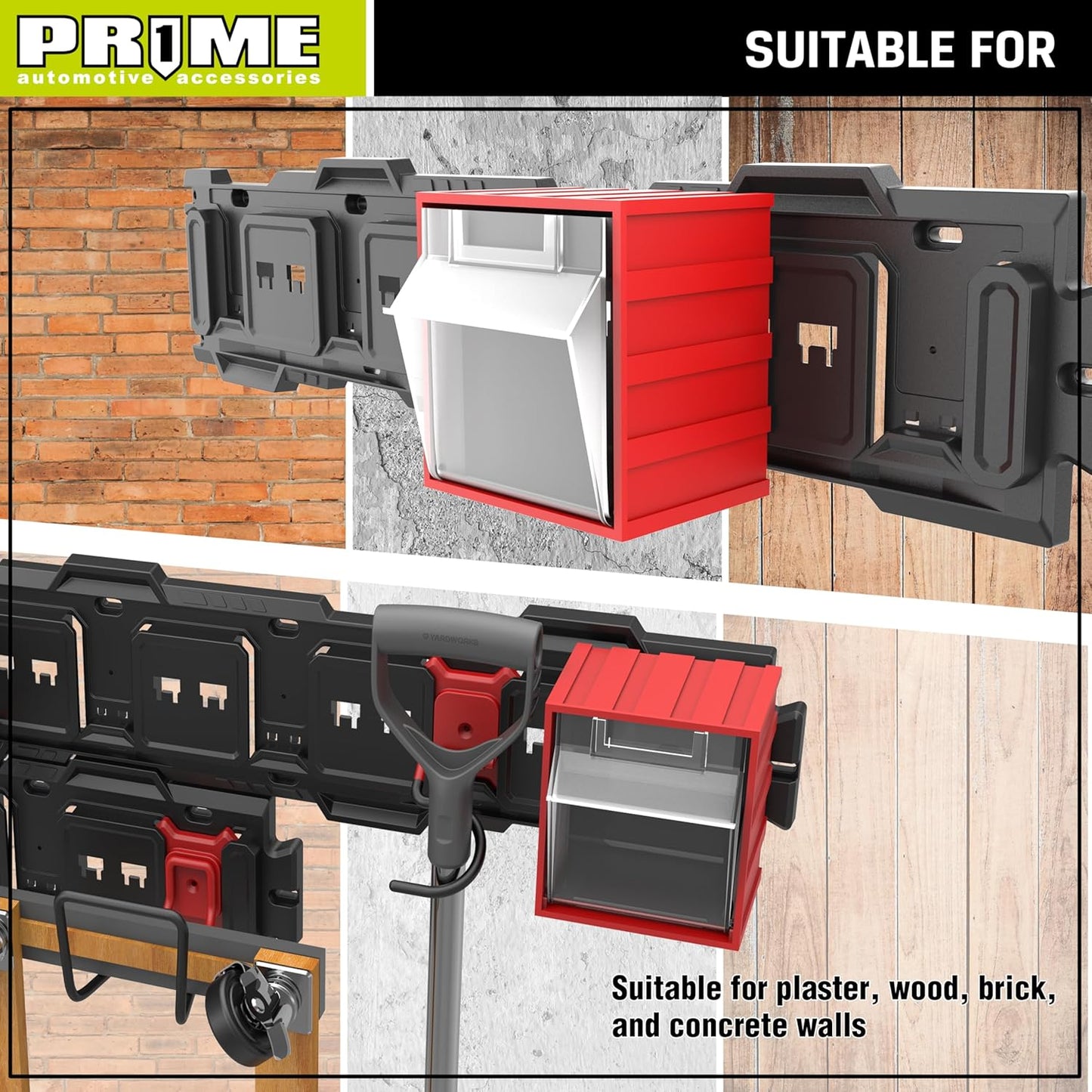 PR1ME 1 pc Garage Wall Mounted Storage organizer bin for rack