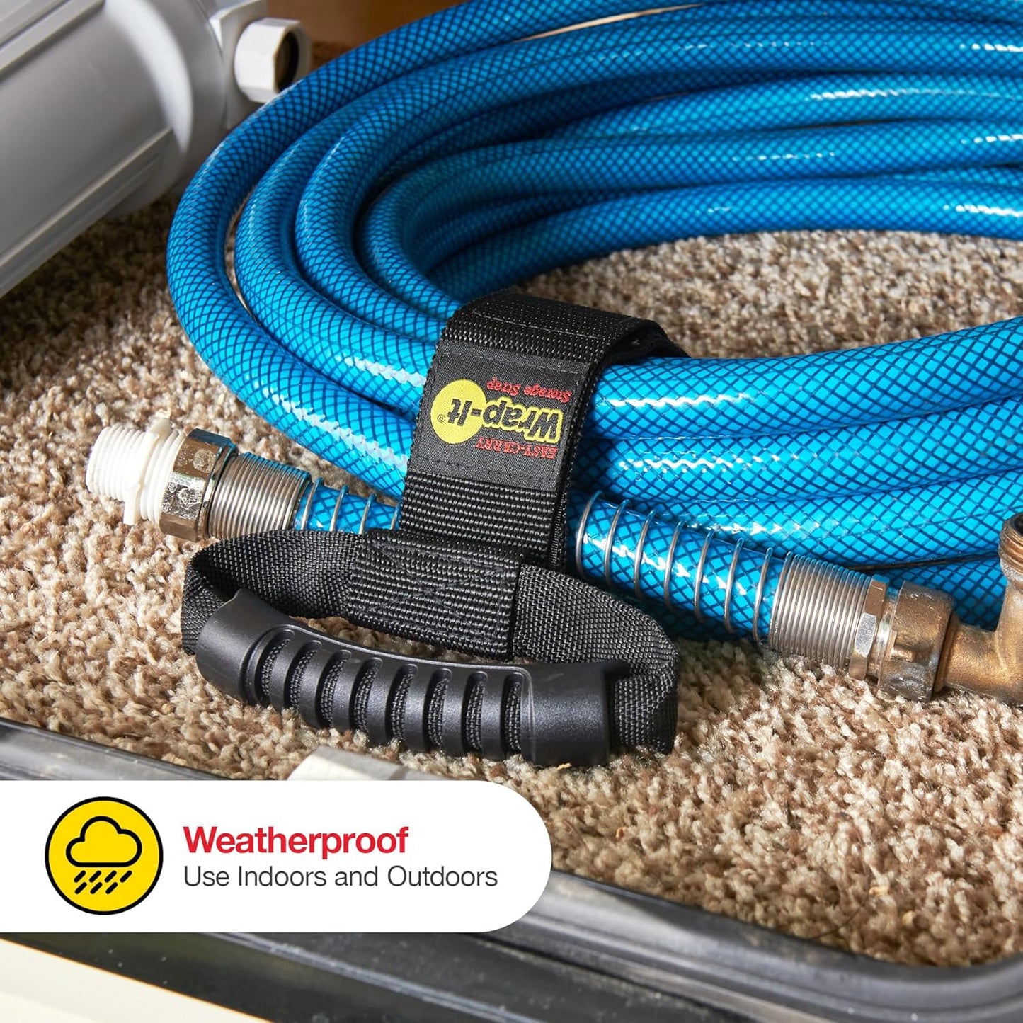 Easy-Carry Wrap-It Storage Straps - 17” (2-Pack) Blaze Orange with Grommet - Extension Cord Hanger Carrying Straps for RV Accessories