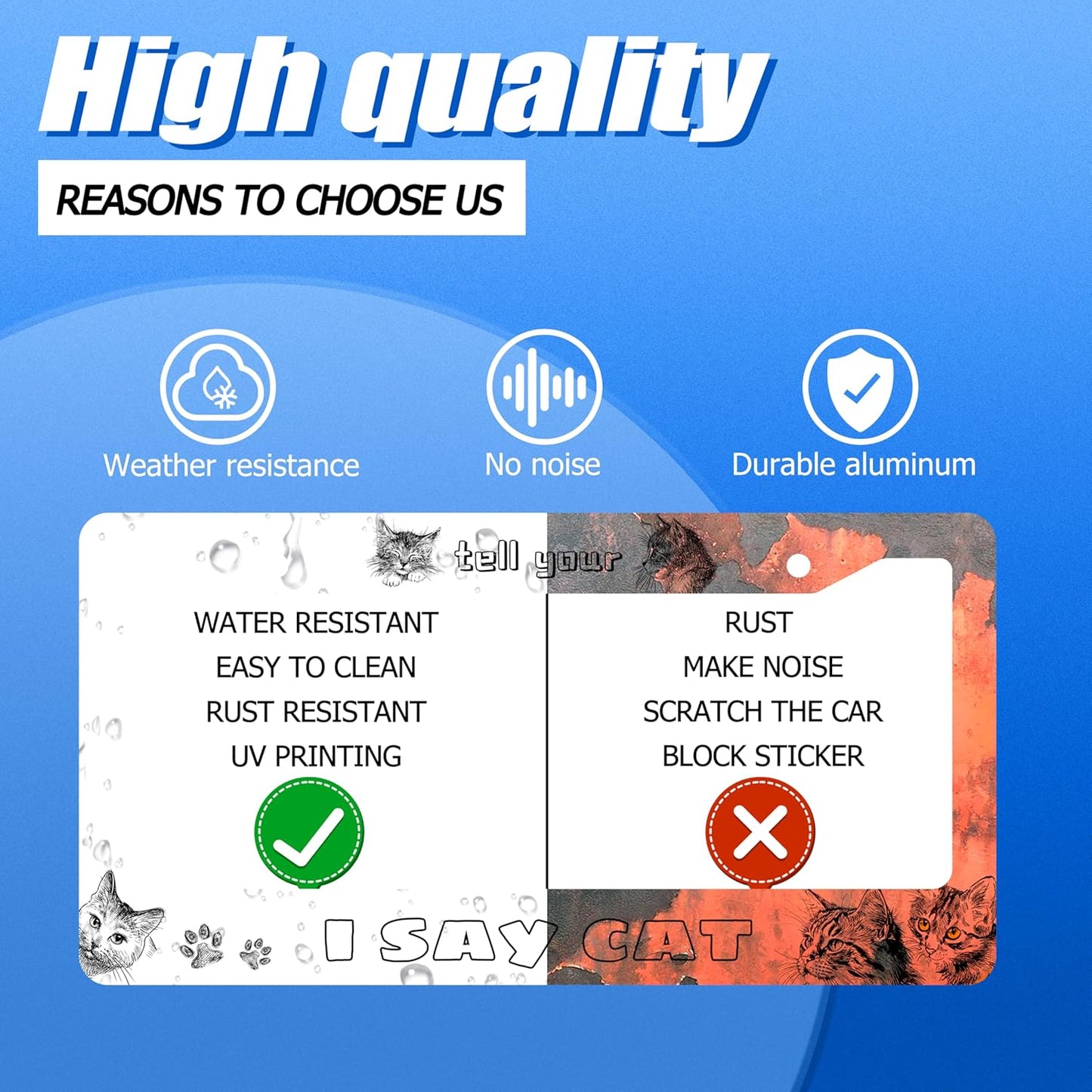 Cute Cats License Plate Frame Tell Your I Say Cat License Plate Stainless Steel Funny License Plate Holder Animal Car Accessories Decoration With 2 Holes Screws Fits Standard Vehicles Size 12.3"x 6.3"