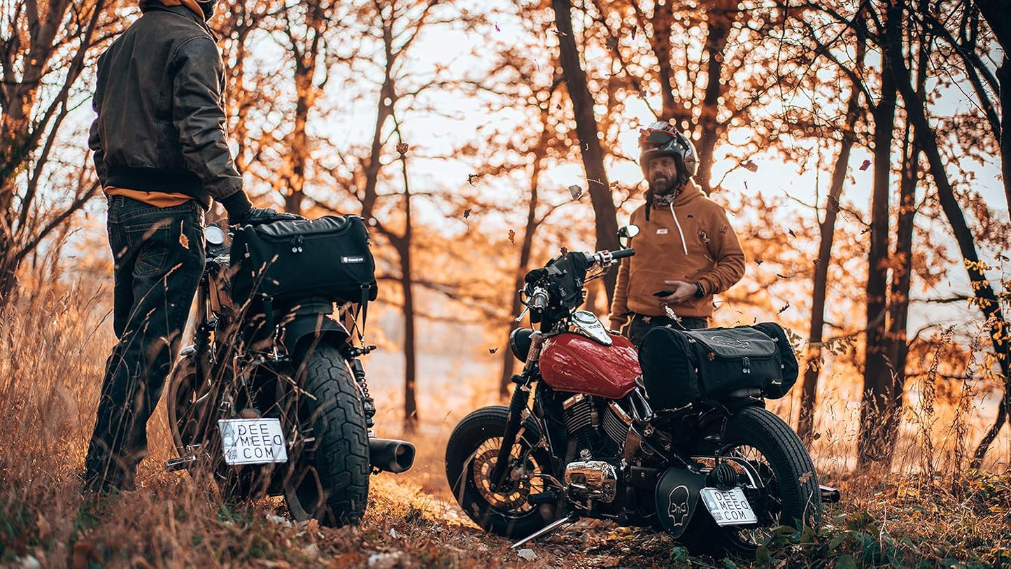 TUBE motorcycle travel luggage, made of waterproof Cordura and Italian leather 6.6 gallons capacity, motorcycle seat/rack/sissy bar bag