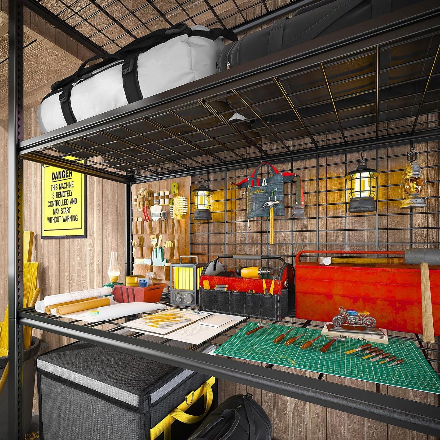 REIBII 84" H Garage Shelving, 6-Tier Storage Shelves Heavy Duty Loads 3500LBS, 48" W Adjustable Garage Shelves, Metal Shelving for Basement, Warehouse, 84" H x 48" W x 20" D, 3PC