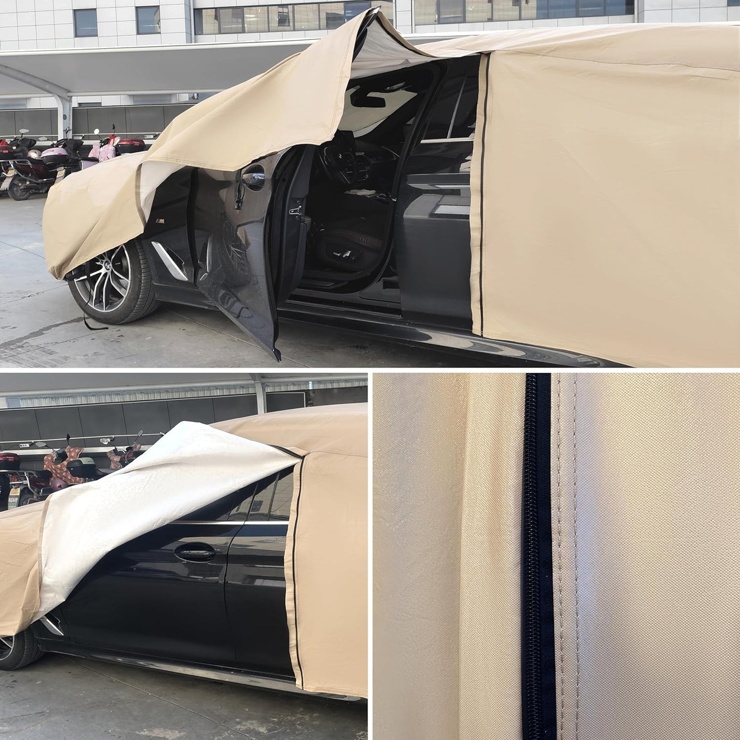 Heavy Duty Outdoor Car Cover Custom Fit for Toyota Camry, Windproof All Weather Waterproof Sun Rain UV Dust Snow Protection Outdoor Car Covers