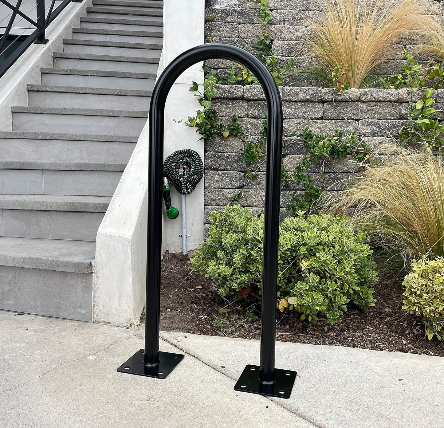 Sandbaggy In Ground Bike Rack | U Shaped, Commercial, Outdoor, 1 Loop, Galvanized Steel | Black, 14.5" x 34" (1)